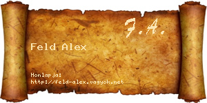 Feld Alex névjegykártya